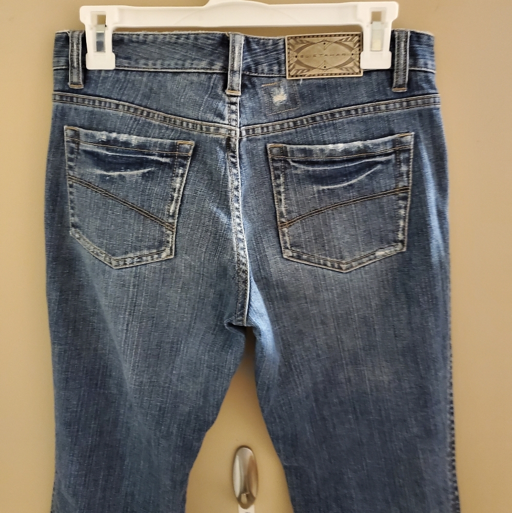 Elie Tahari Womens Distressed Boot Cut Jeans sz 6 - Picture 3 of 5